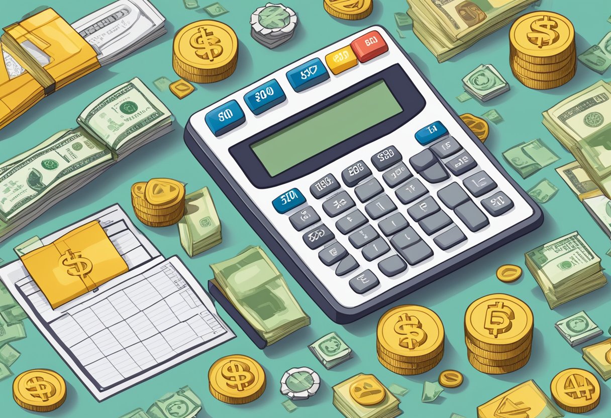 A calculator displaying "$4,000,000" with retirement-related icons and symbols surrounding it
