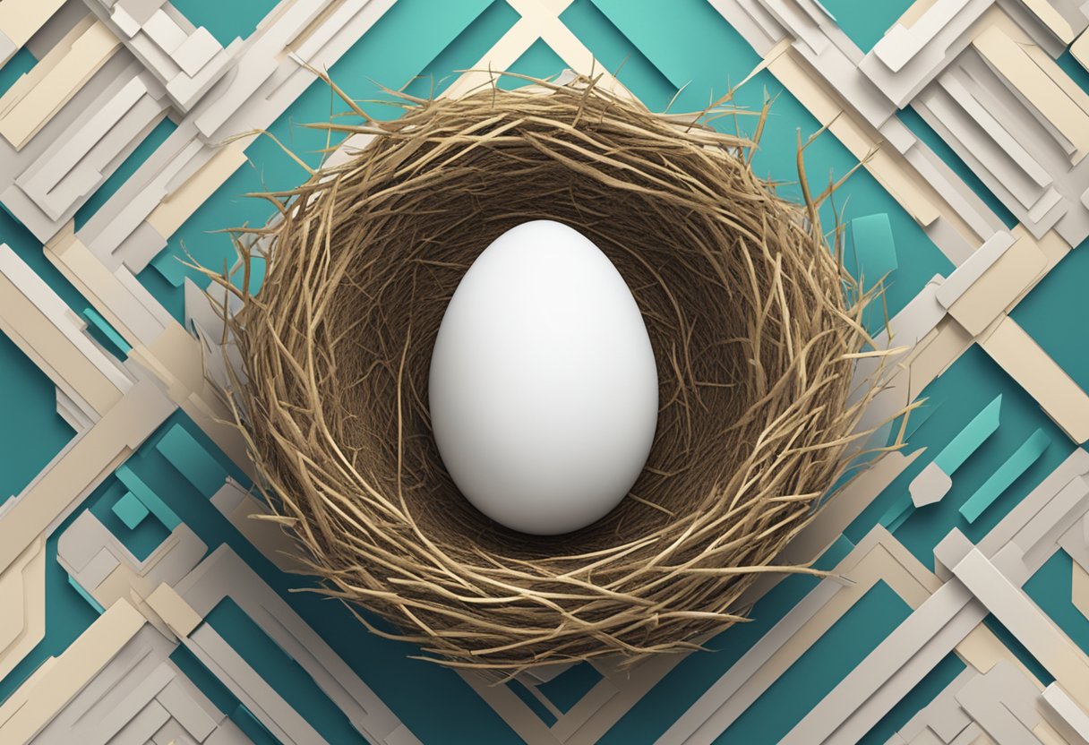A nest egg surrounded by a shield, representing protection and security for a retirement 401k