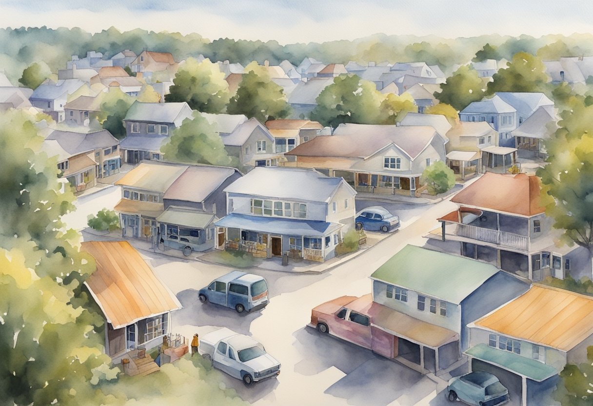 A bustling real estate market in Arkansas, with investors weighing risks and opportunities, navigating legal and financial challenges