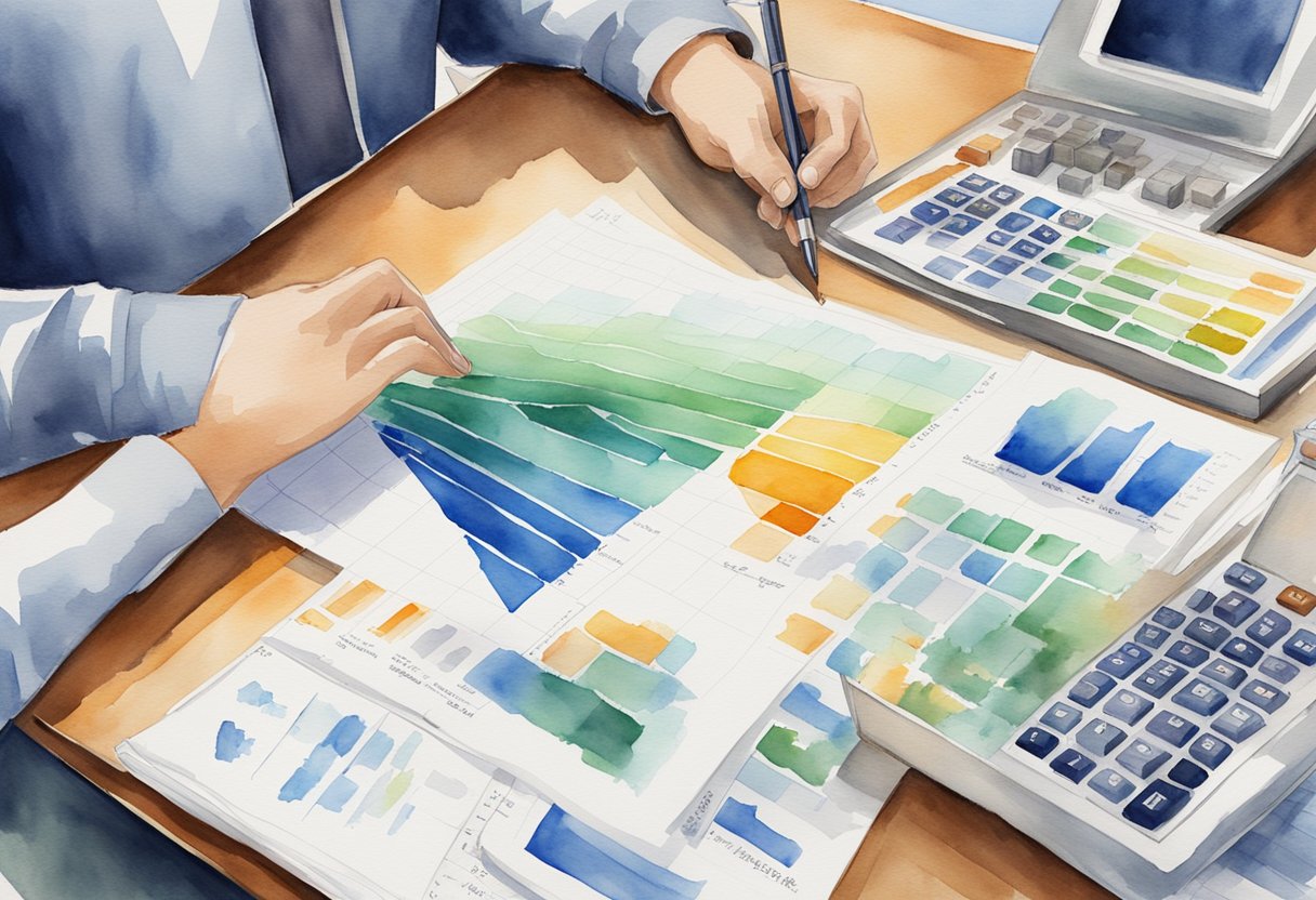 A person studying charts and graphs of Connecticut real estate data for smart investments