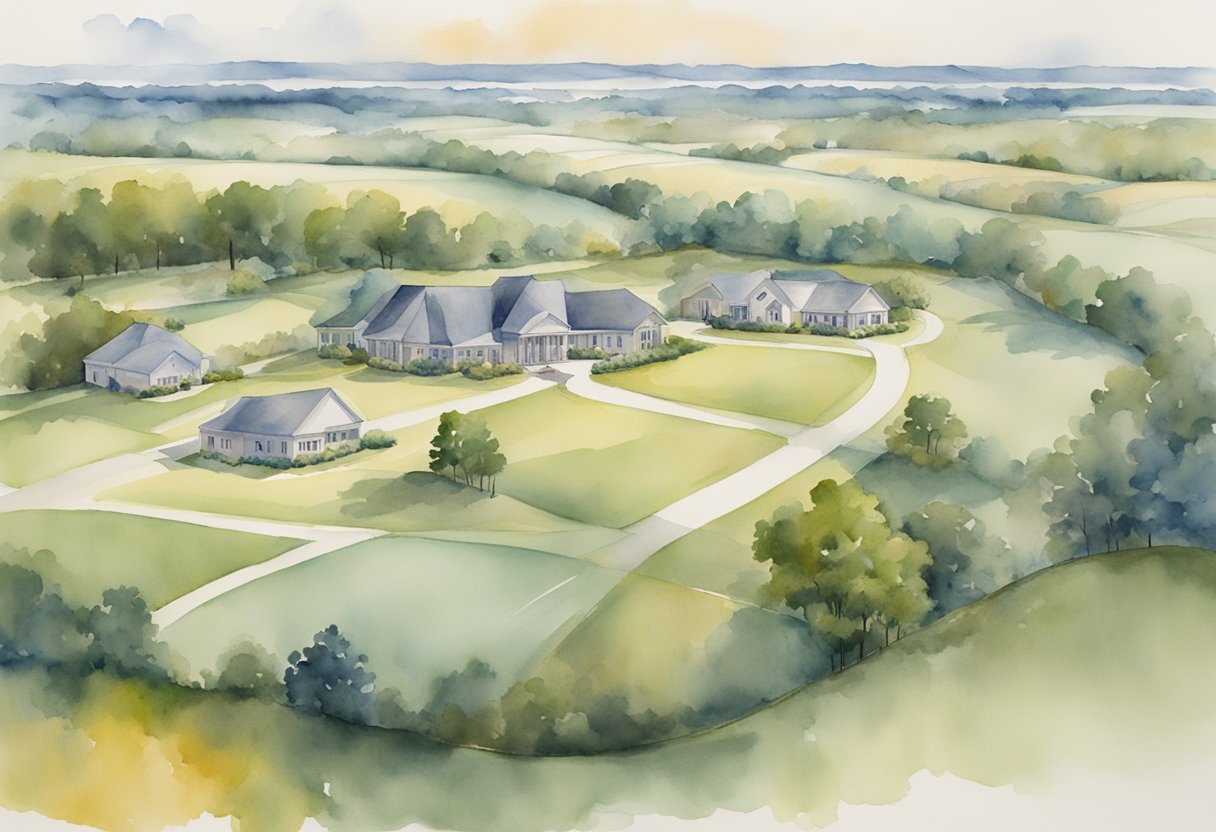 A sprawling landscape of Mississippi real estate, with various properties and land parcels representing investment opportunities