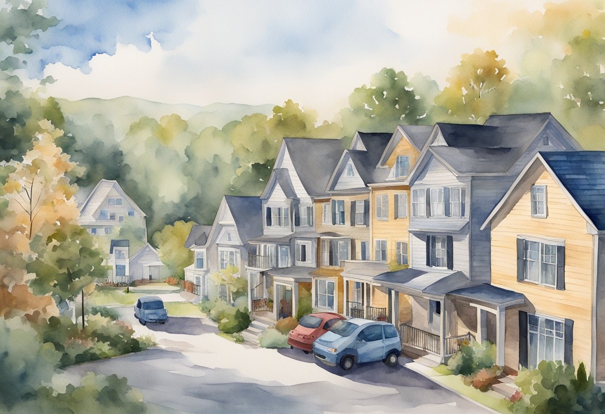 A bustling Tennessee housing market with diverse properties and investors, showcasing the dynamic real estate scene in the state