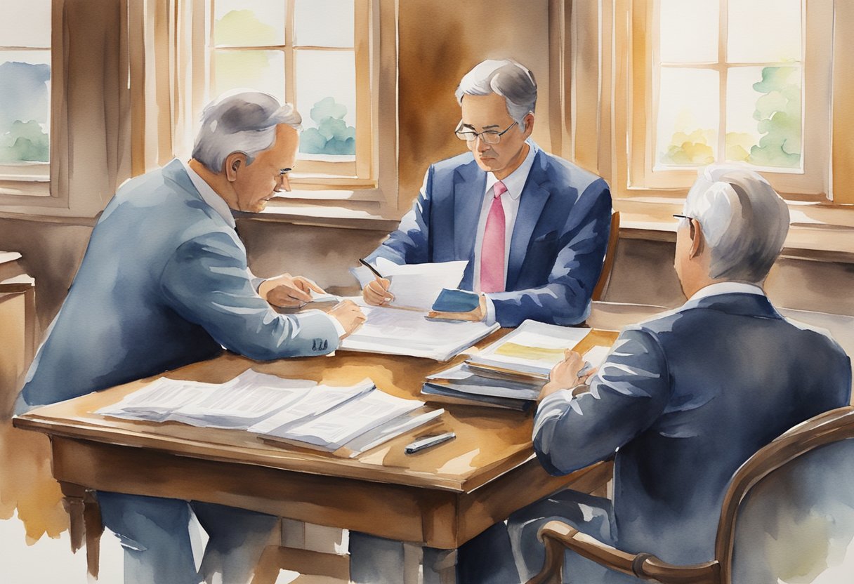 A person signing real estate documents while a tax advisor explains implications in Washington