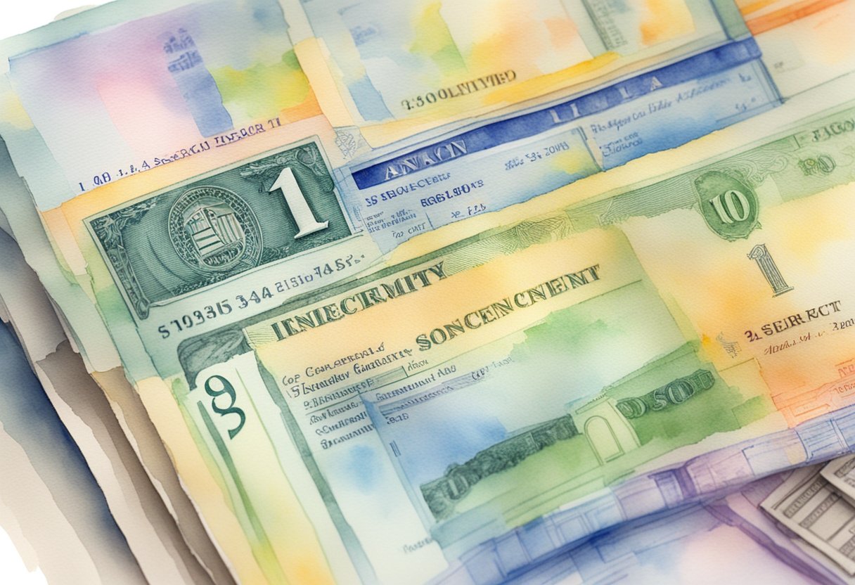 A bank statement with a highlighted section showing income and resource limits for social security