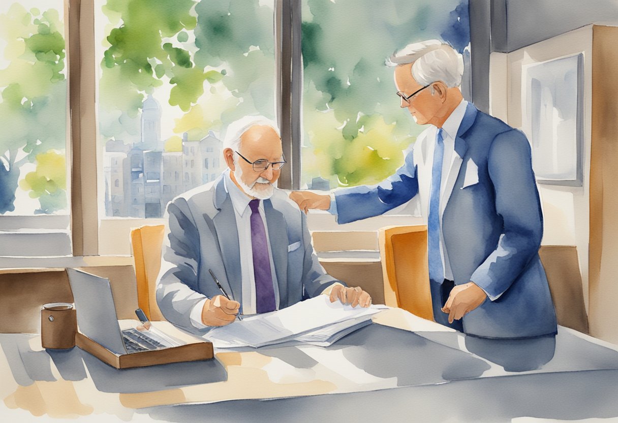 A person receiving professional guidance from an insurance agent on how to reclaim $144 from their social security check