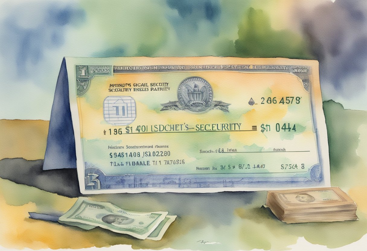 A person's social security check with $144 added back