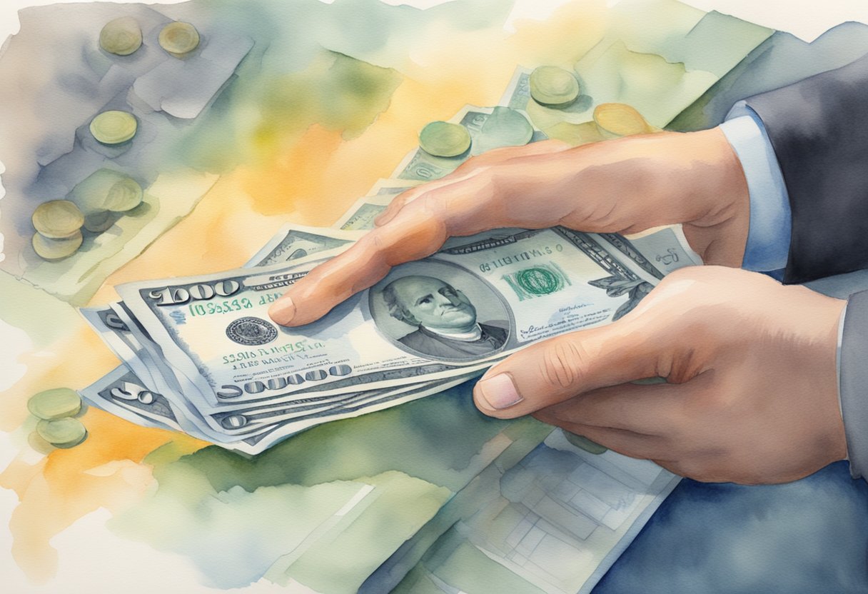 A hand reaching out to a social security check with a visible amount of $144 being added back