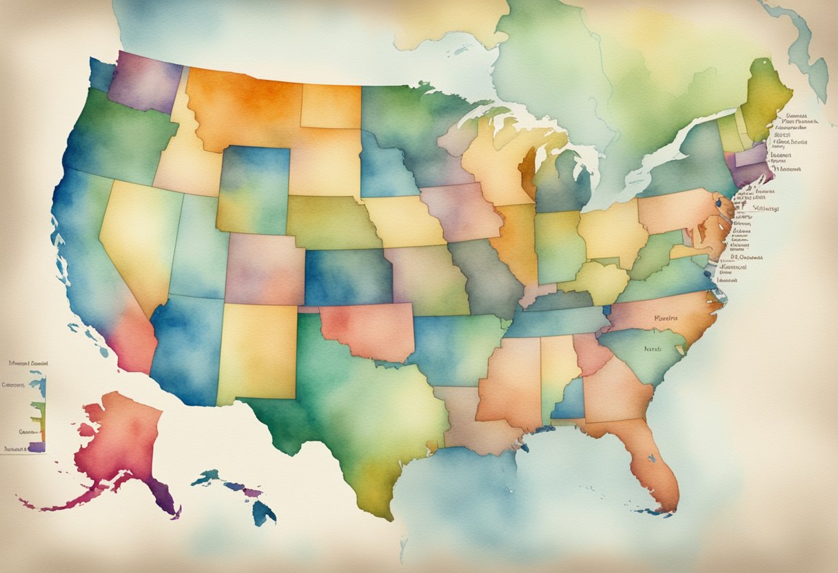 A map of the United States with highlighted states that do not tax social security income