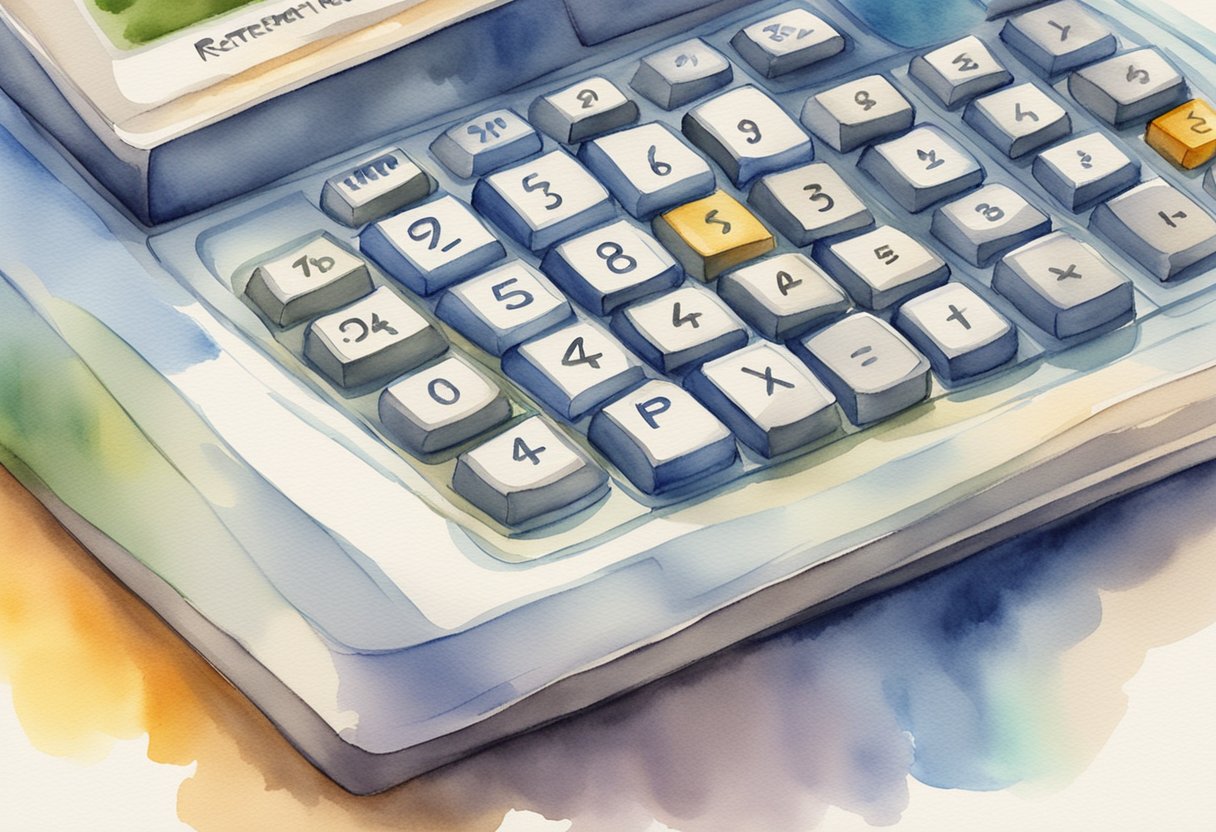A calculator displaying the minimum social security payment for retirement planning