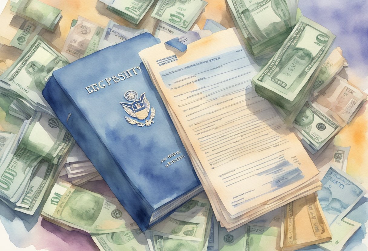 A stack of legal documents with "Legislative Changes and Proposals" on top, surrounded by dollar signs and a social security card