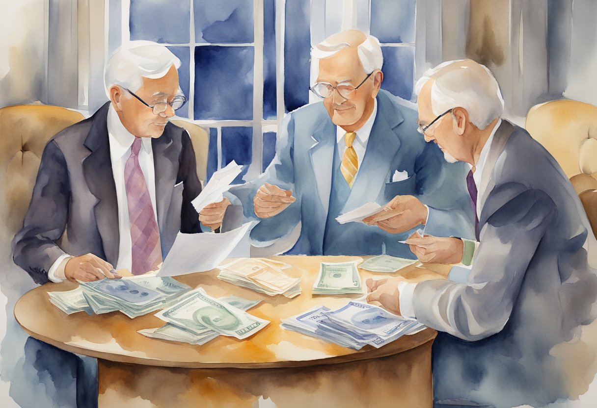 Millionaires comparing income sources, with a focus on social security benefits