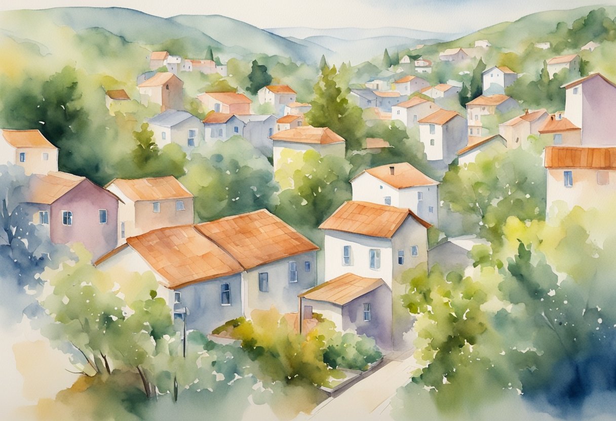 A serene, idyllic town with affordable housing, accessible healthcare, and a strong sense of community