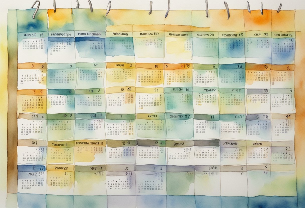 A calendar with years marked as "zero earnings" and "part-time work" affecting social security