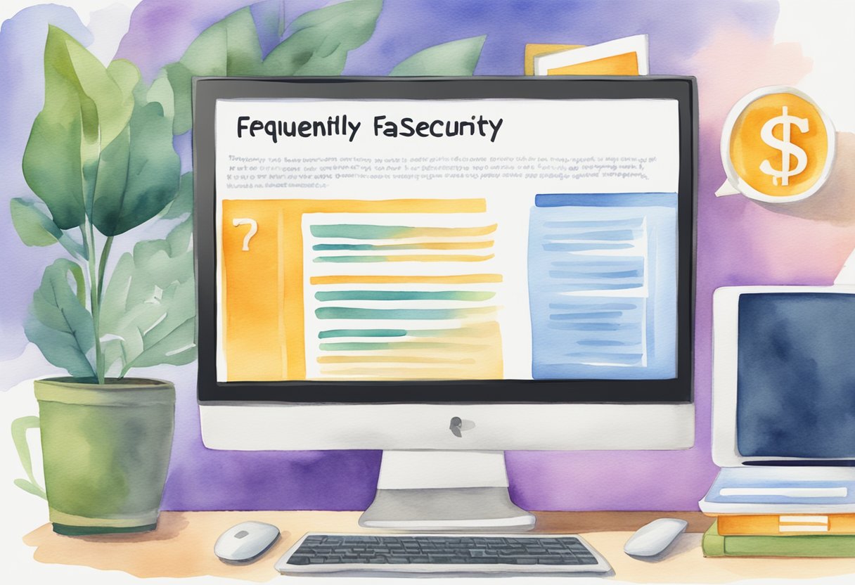 A computer screen displaying a webpage with the title "Frequently Asked Questions: How do zero earning years affect social security?" with a list of questions and answers below