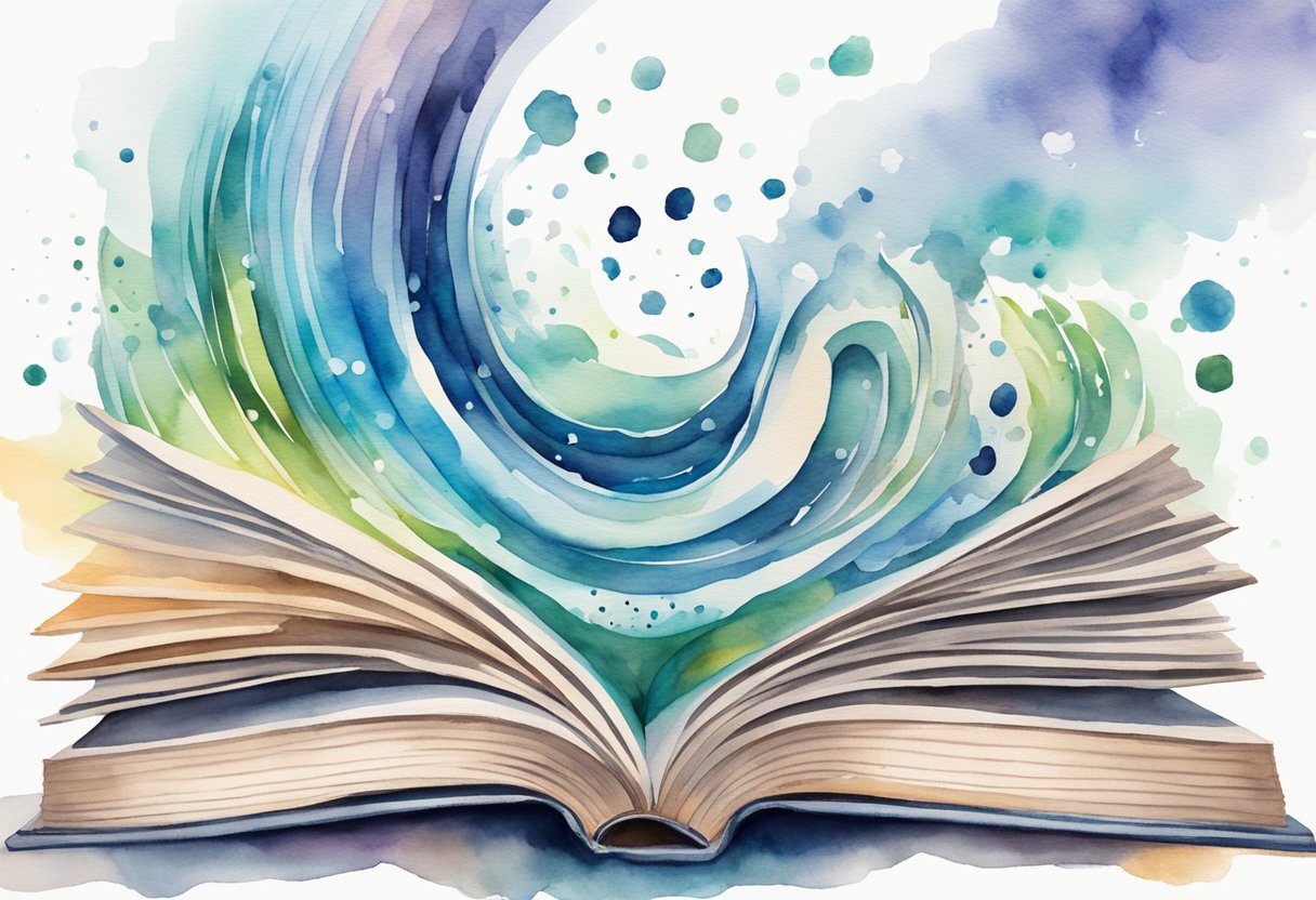 An open book with sound waves emanating from the pages, symbolizing the role of audiobooks in content strategy and passive income