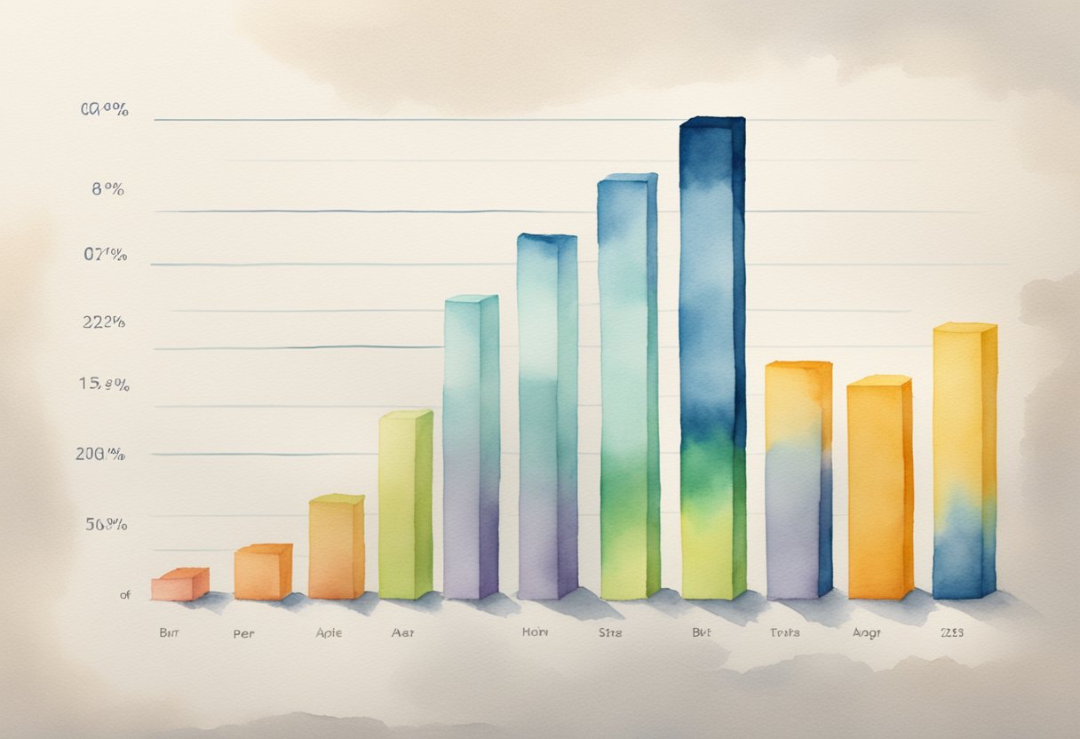 A bar graph comparing risks and returns of peer-to-peer lending, with the "returns" bar higher than the "risks" bar