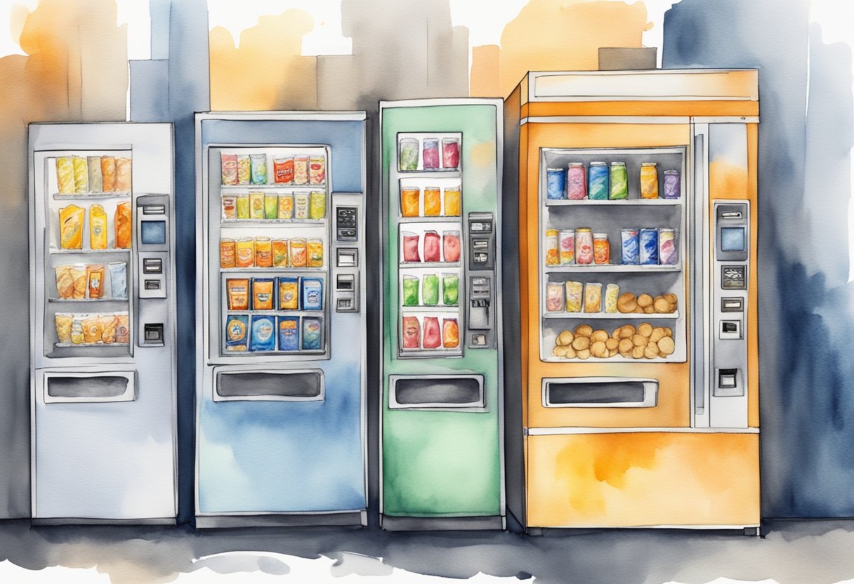 Vending machines dispense snacks and drinks, generating passive income for investors. The machines are placed in high-traffic areas, such as malls or office buildings, where people can easily access them
