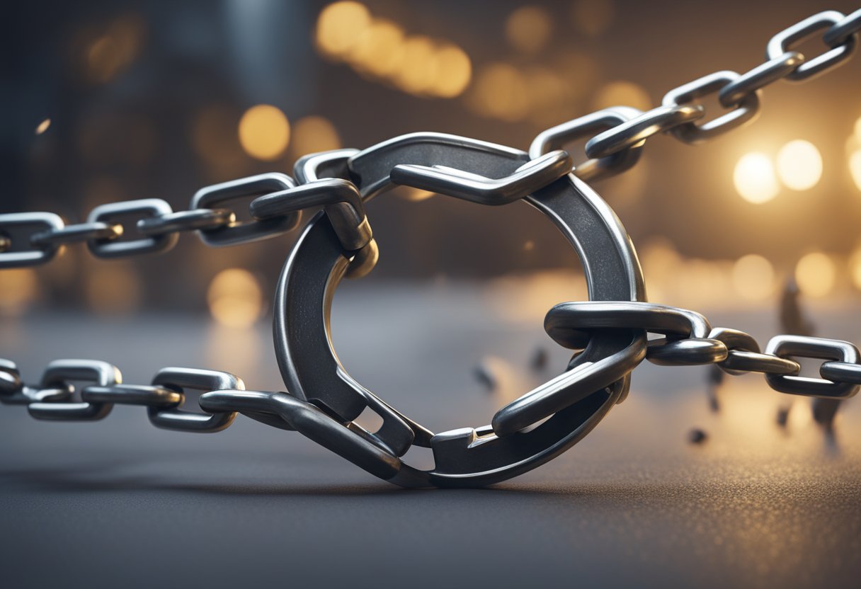 A broken chain symbolizing freedom from traditional financial advice