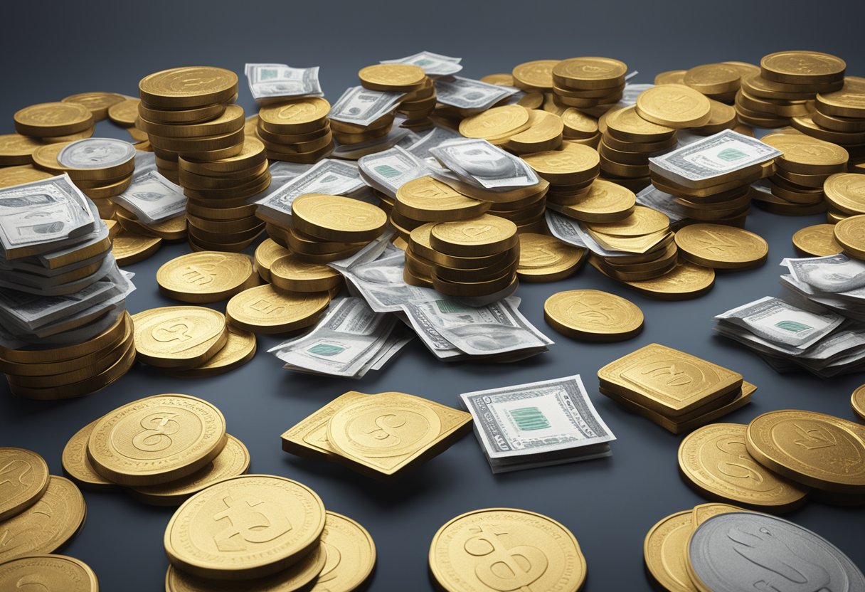 A stream of income flowing from various sources, breaking free from traditional financial advice. Multiple revenue streams depicted in a dynamic and interconnected manner