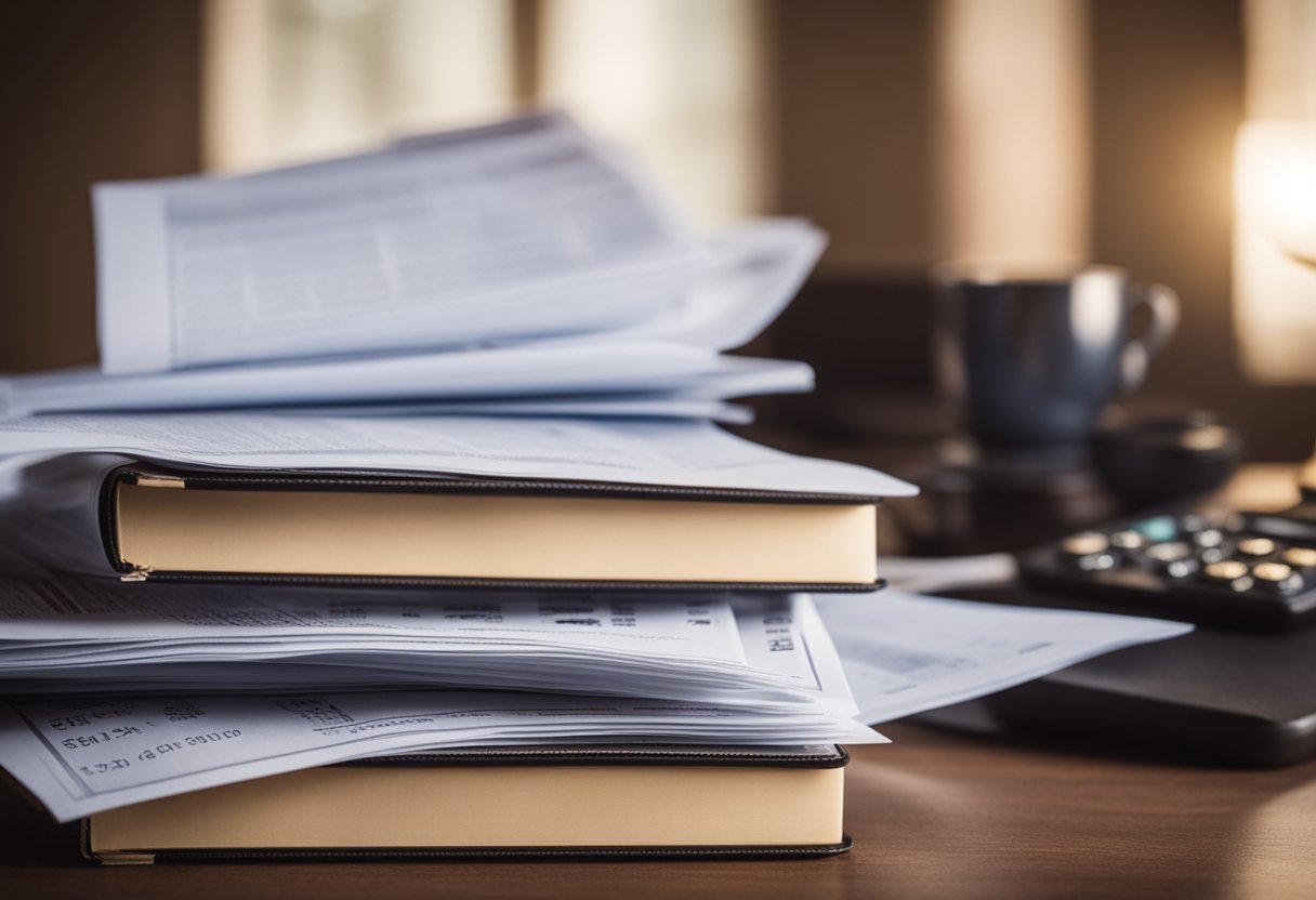 A stack of tax lien investment case studies and success stories on a desk, with charts and graphs showing profitable returns