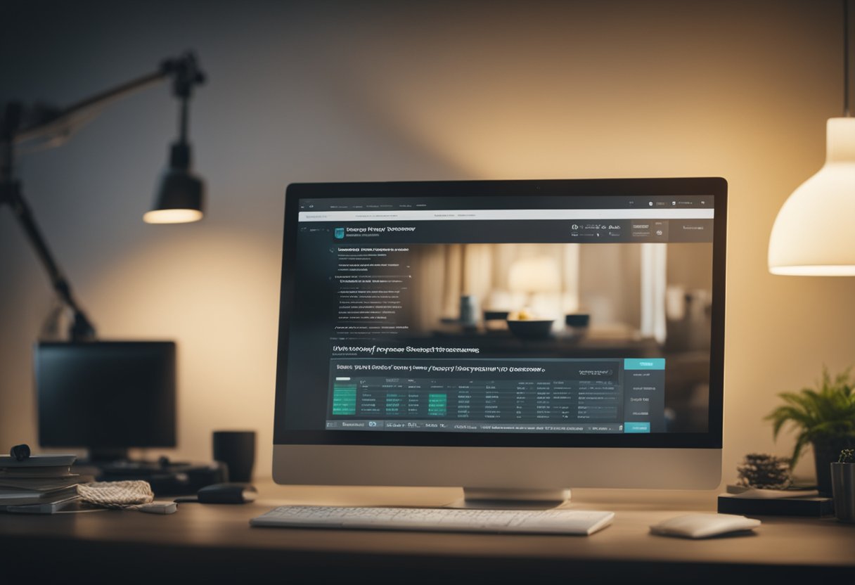 A computer with a screen displaying "7 Surprising Facts About Passive Income Streams" on Udemy's website