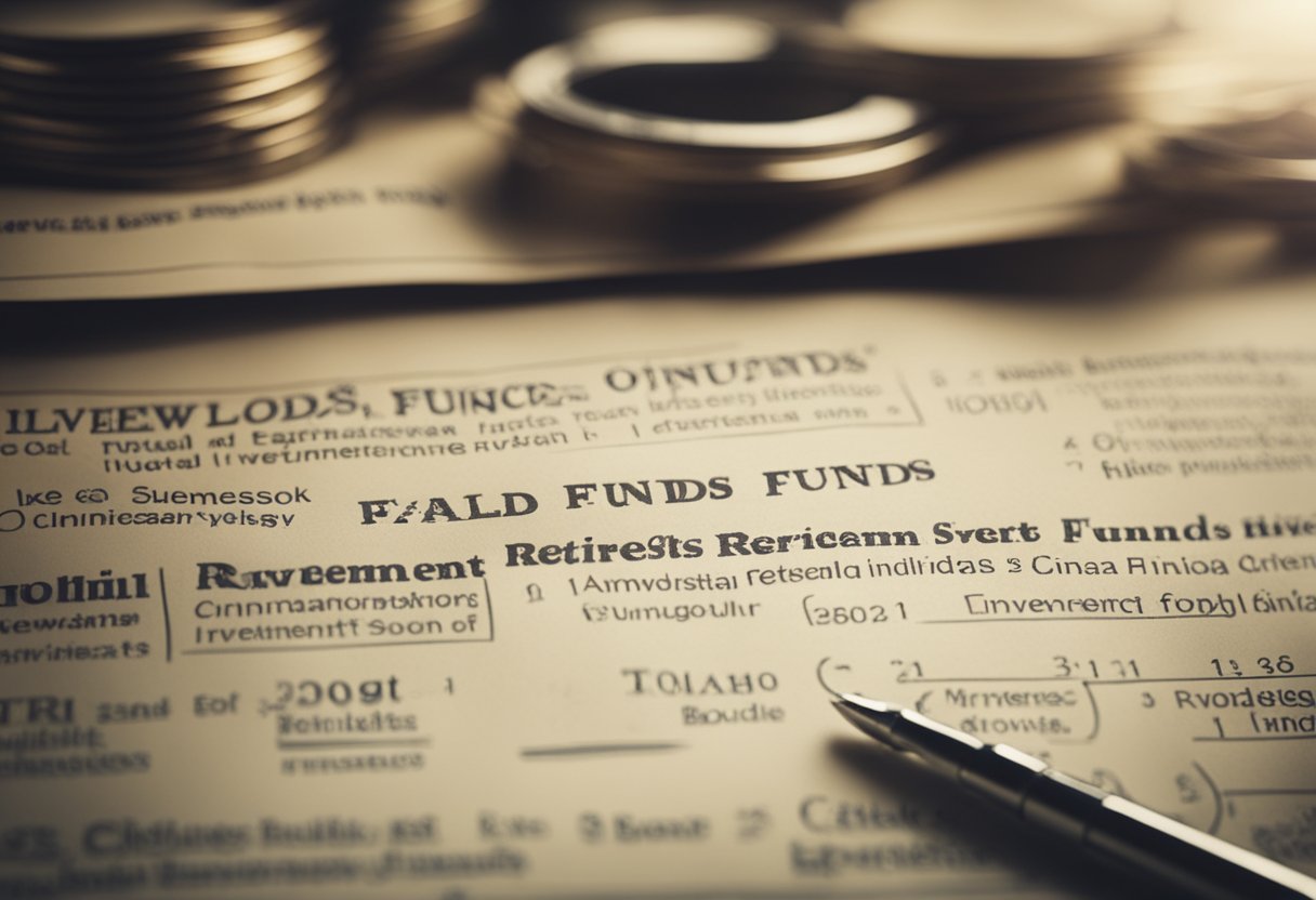 A diverse array of investment options, including stocks, bonds, and real estate, with a flowchart showing the optimal order for spending retirement funds