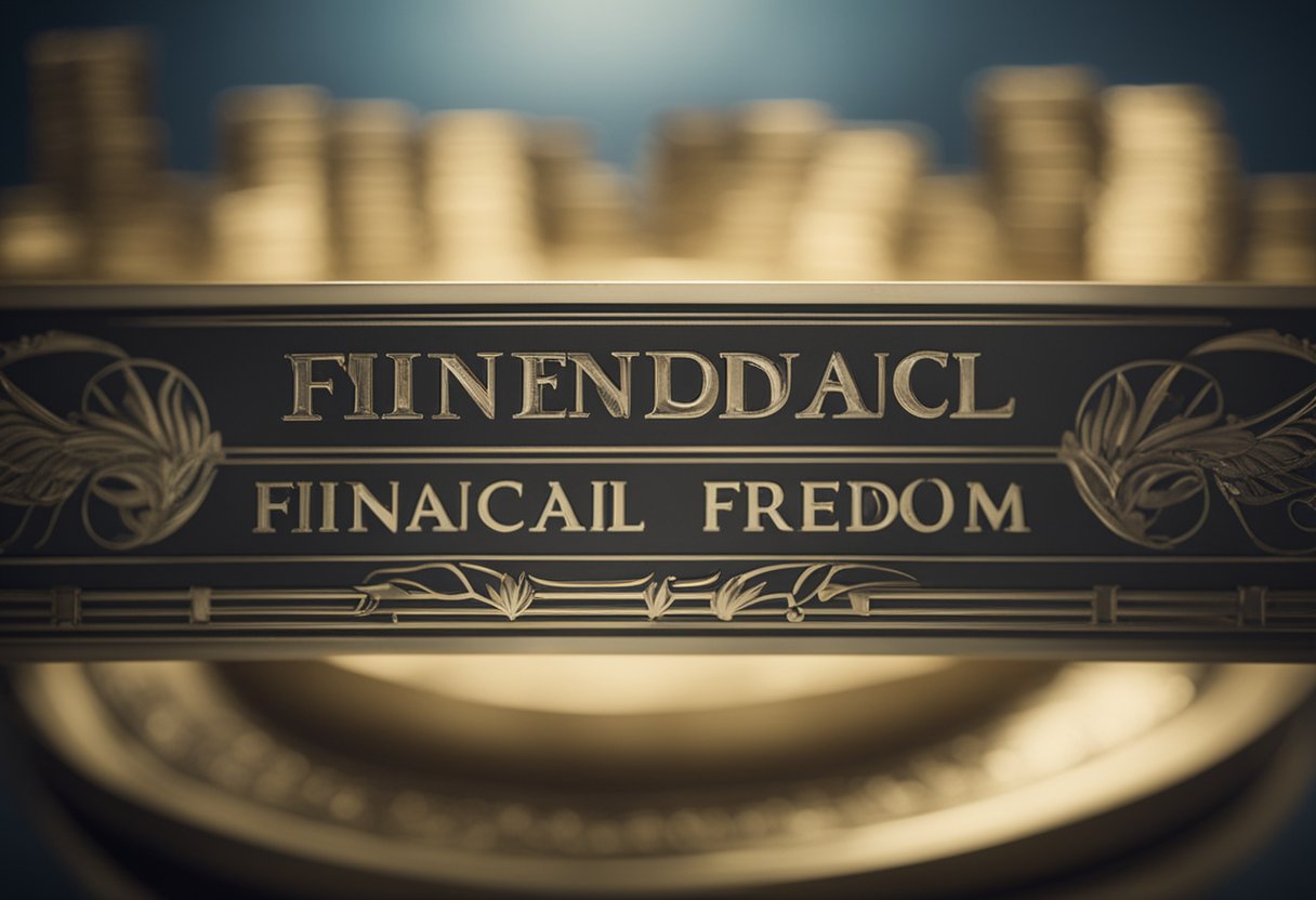 A scale with "Financial Independence" on one side and "Financial Freedom" on the other, with "Redefining Rich" at the center