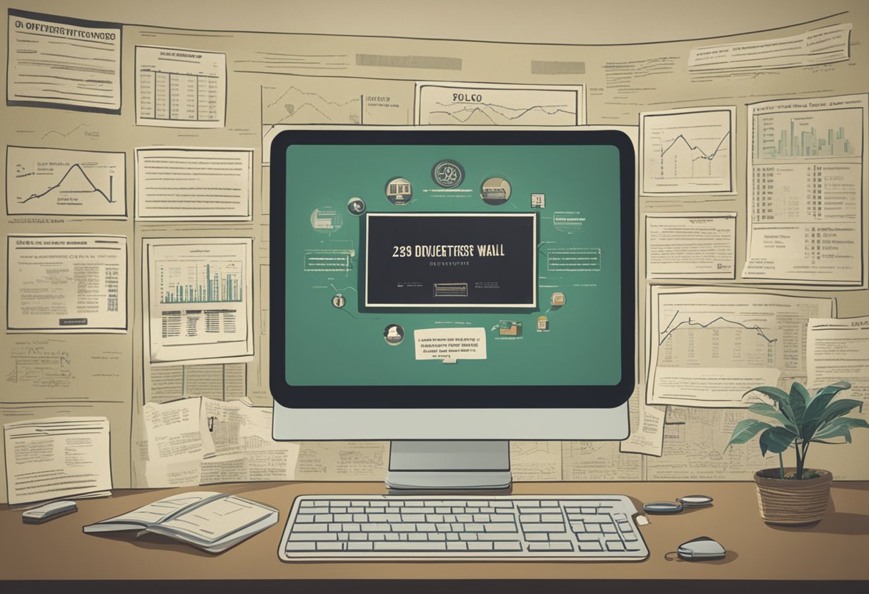 A computer screen displaying a blog post titled "25 Oddest Ways That Investors Became Millionaires Without Investing in Wall Street" with various quirky illustrations and charts