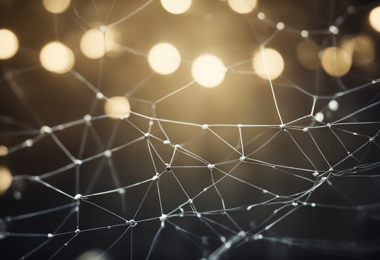 A web of interconnected pathways leads to various sources of income, symbolizing strategic networking for financial gain after 40