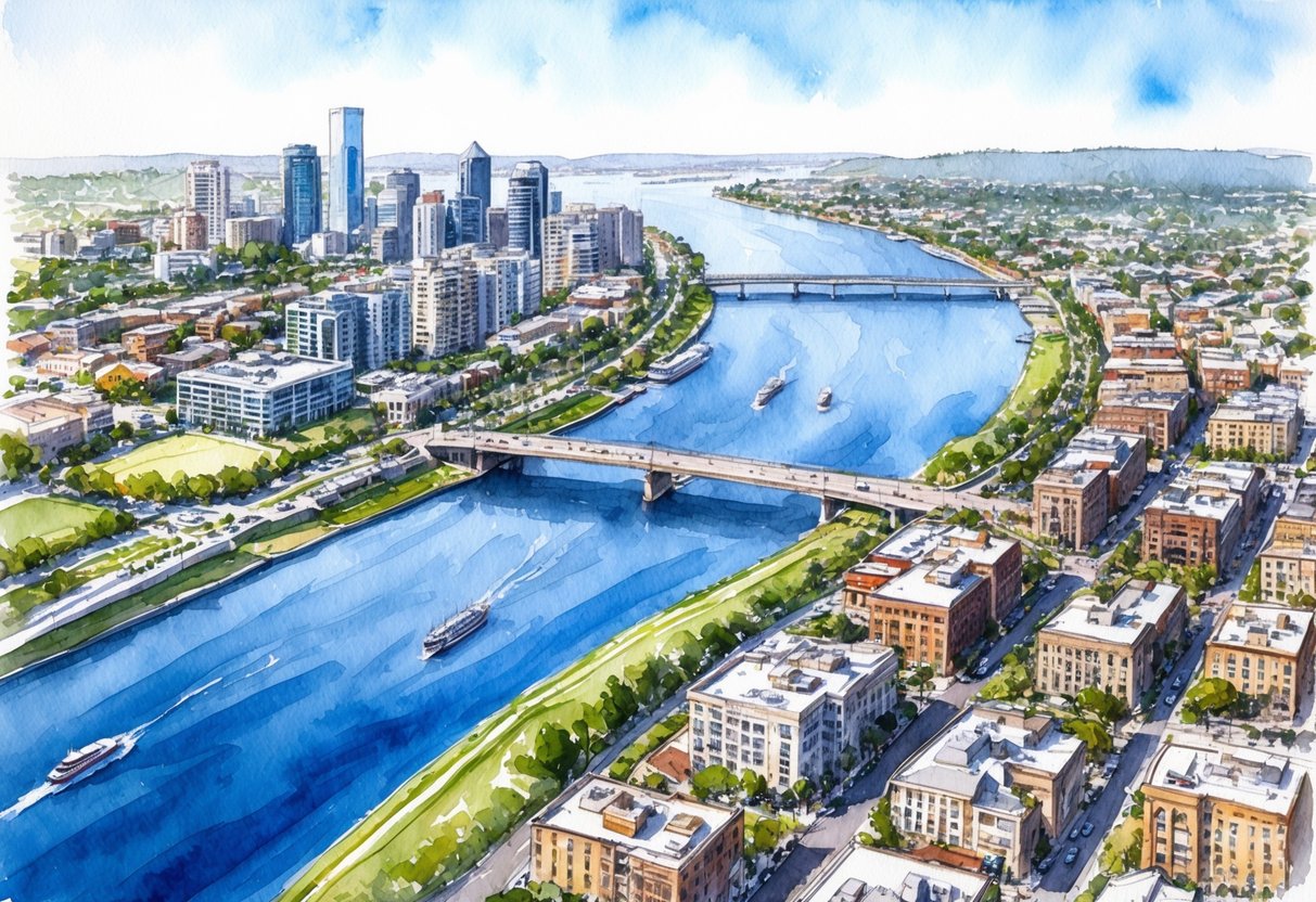 A panoramic view of Riverside, CA with a mix of urban and natural landscapes, showcasing potential real estate investment opportunities in the region
