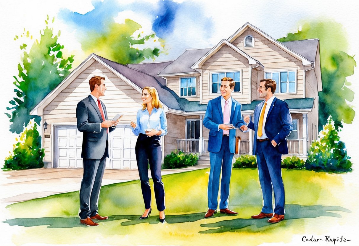 Buyers and sellers discussing real estate in Cedar Rapids, IA