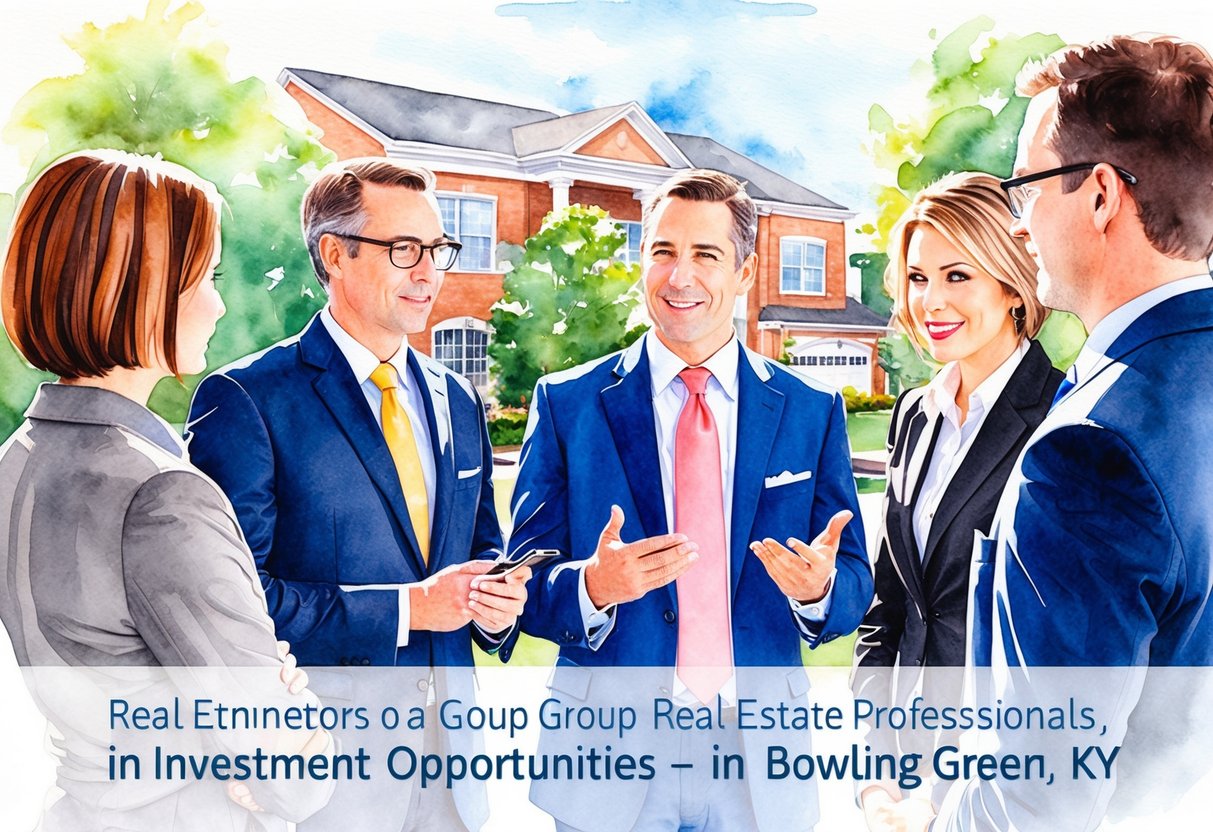 A group of real estate professionals discussing investment opportunities in Bowling Green, KY