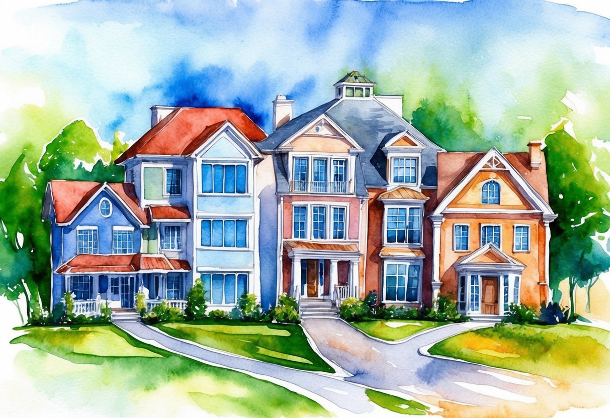 A diverse real estate portfolio: a mix of residential and commercial properties, with rental income flowing into a retirement fund