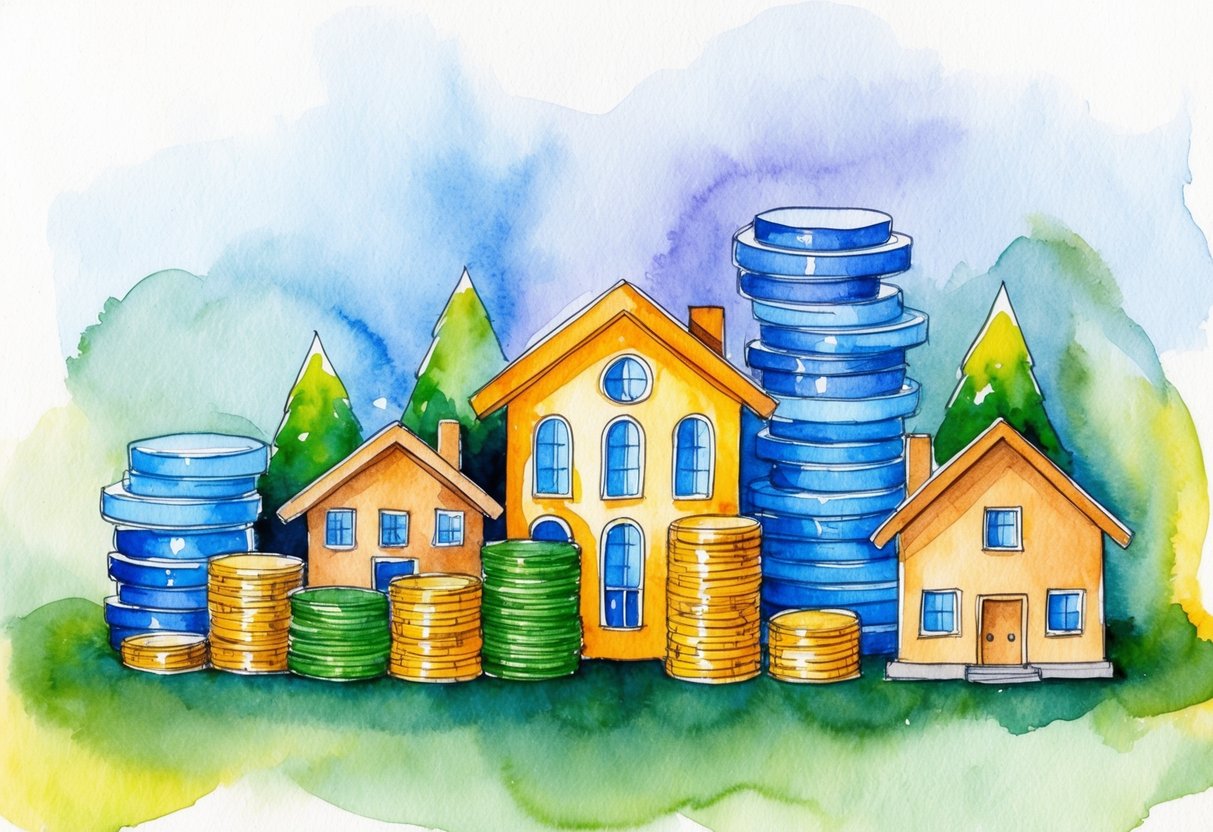 A diverse mix of investment assets (stocks, bonds, real estate) arranged in a strategic and balanced manner to protect against inflation for a secure retirement plan