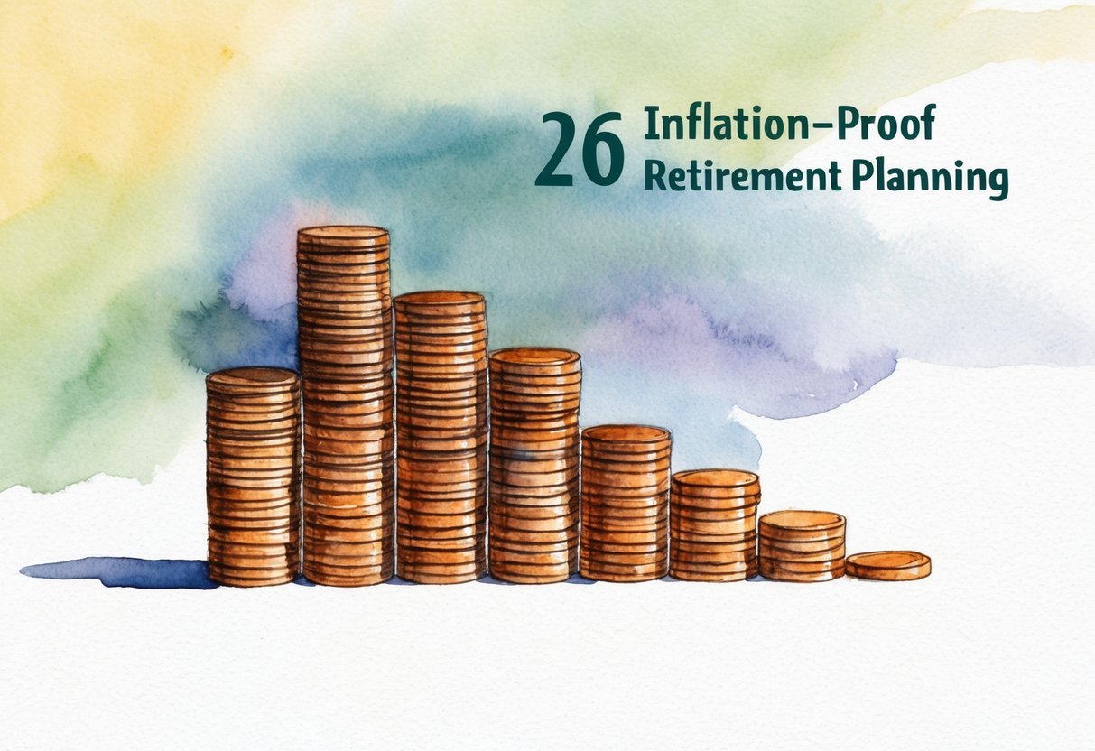 A stack of coins growing in size, symbolizing the concept of inflation-proof retirement planning