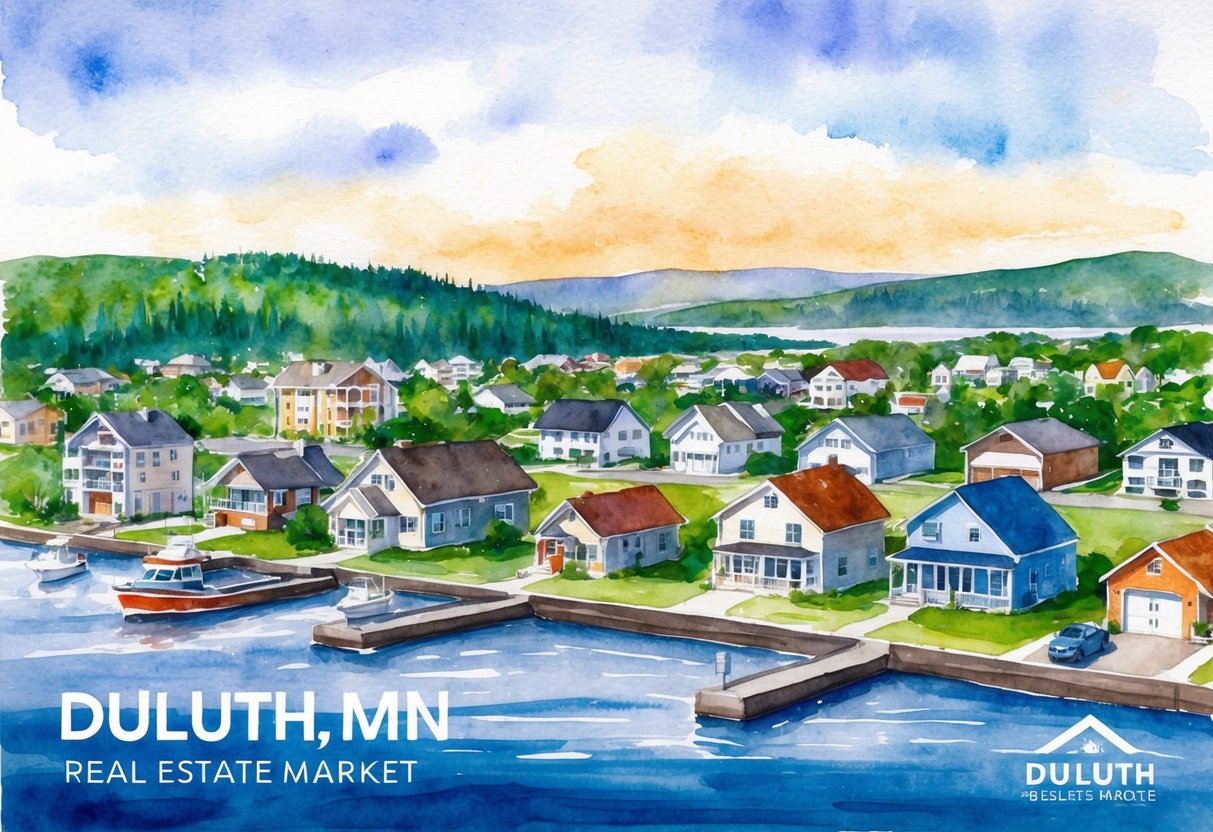 A scenic view of Duluth, MN's real estate market with various properties and investment opportunities