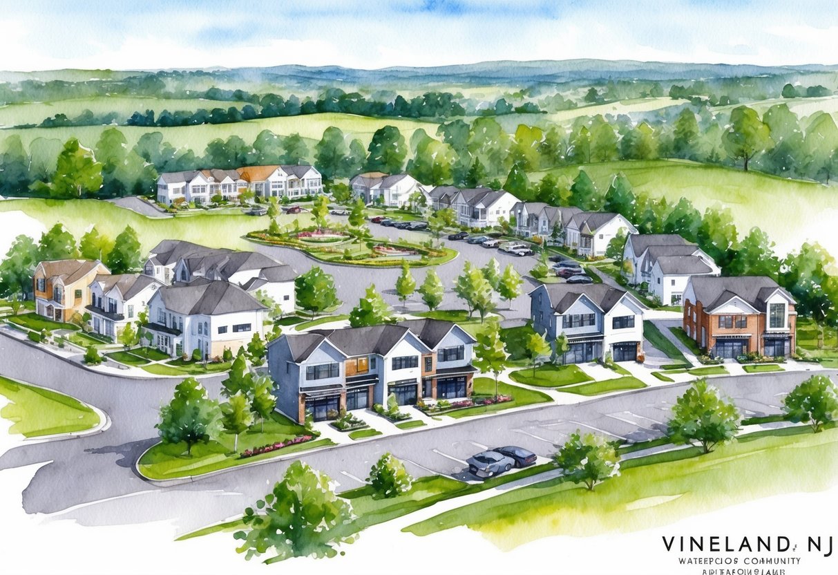 A vibrant community with modern homes, parks, and local businesses nestled in the picturesque landscape of Vineland, NJ