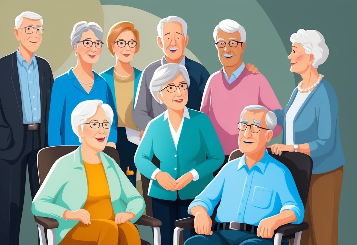 A group of people in retirement age are shown facing financial challenges, with traditional financial advice failing to meet their needs