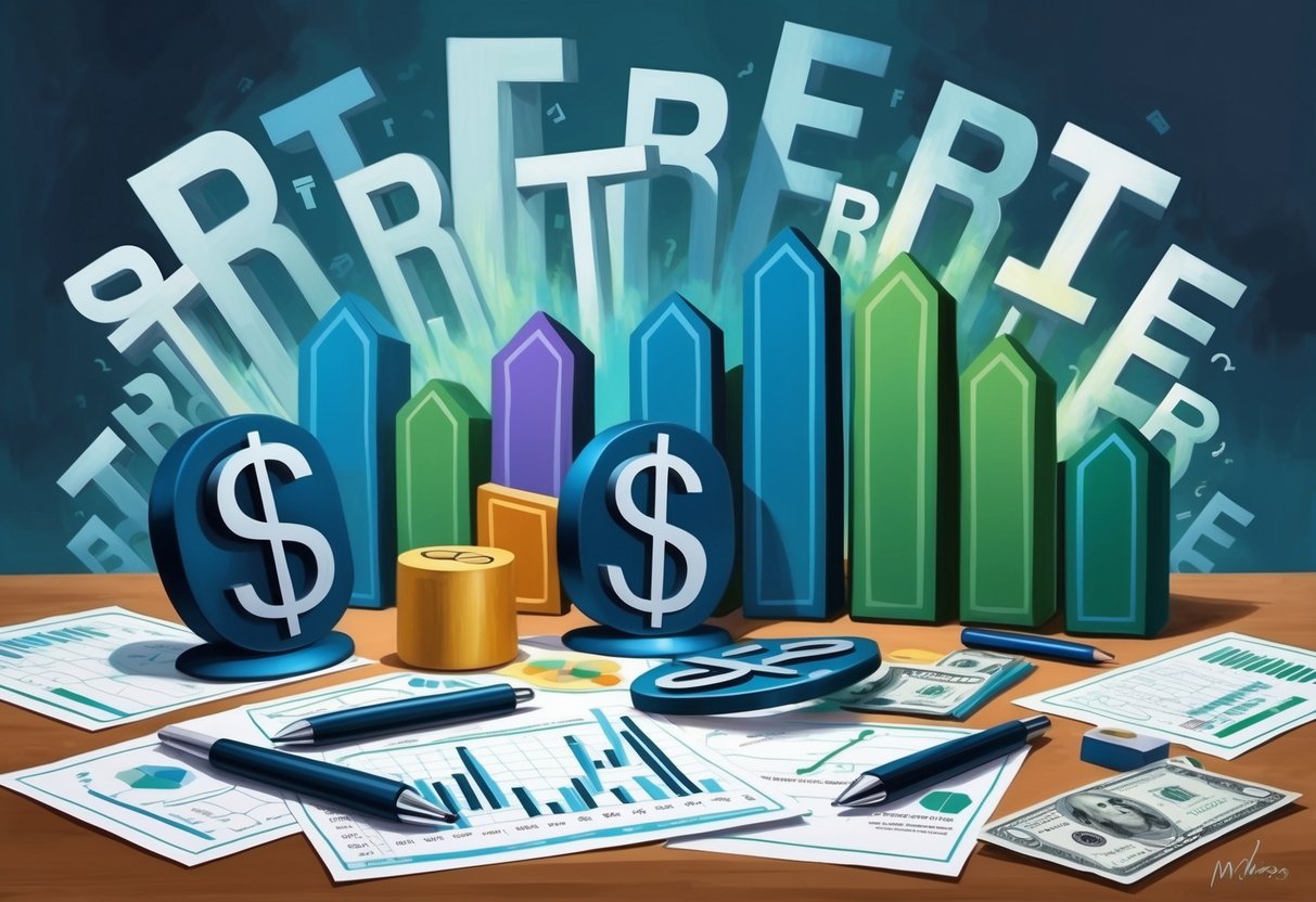A group of traditional financial planning tools surrounded by rising interest rate symbols, overshadowing their usual importance