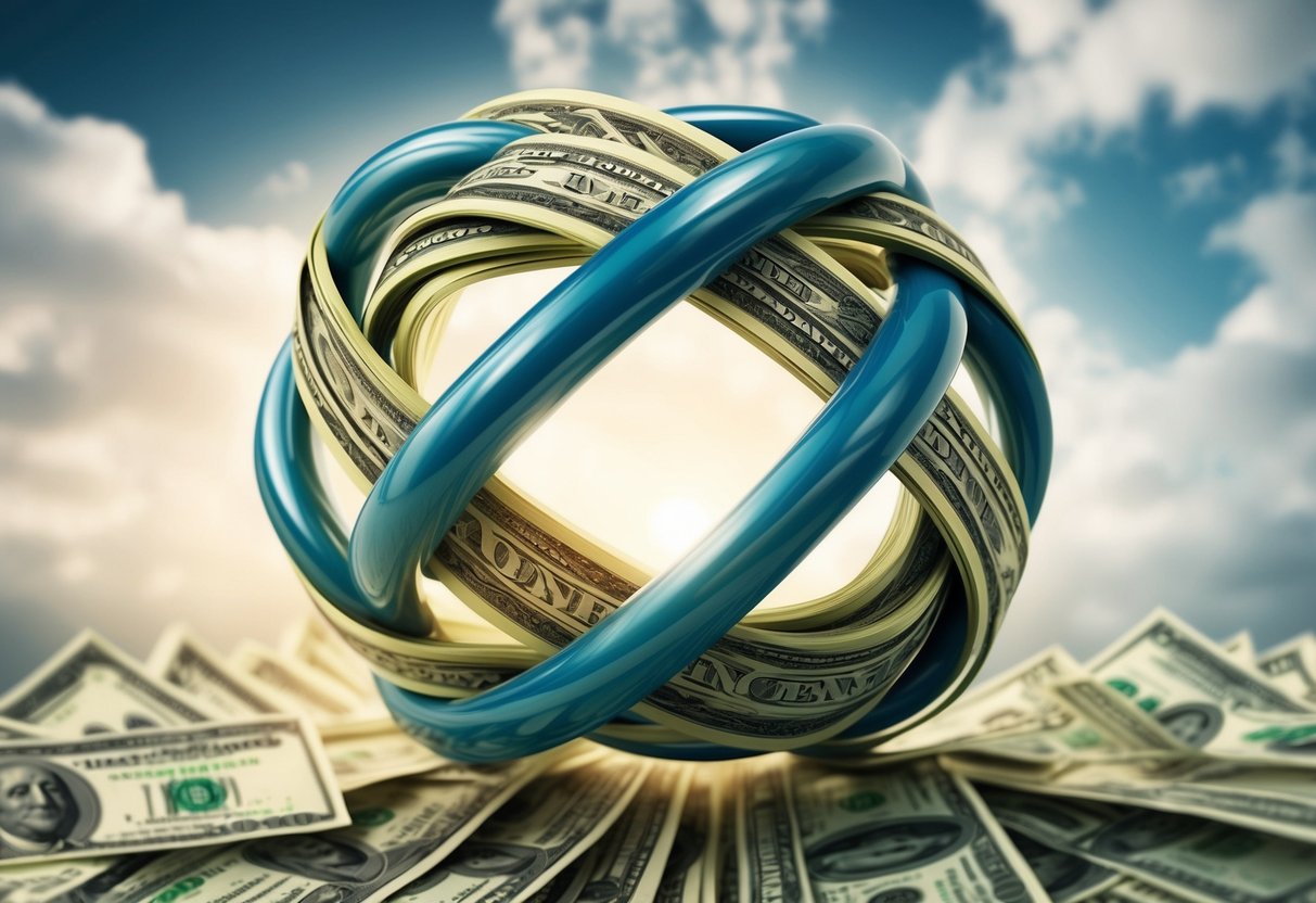 A tangled knot of money and stress unravels, revealing a clear path forward