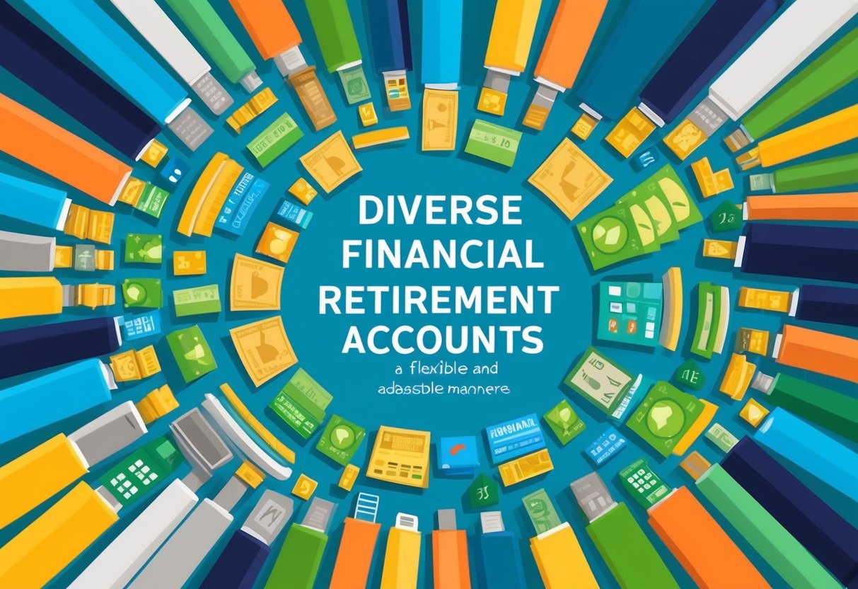 A diverse mix of financial assets and retirement accounts arranged in a flexible and adaptable manner
