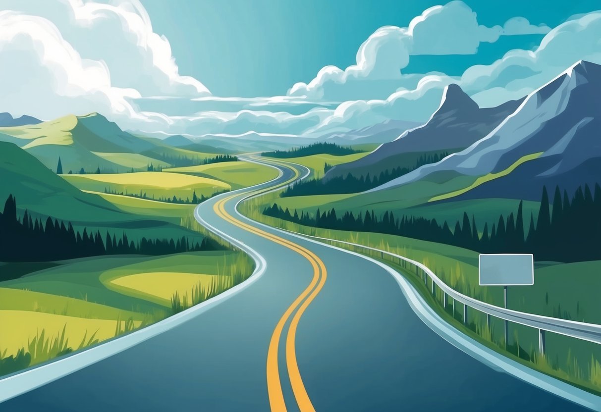 A winding road leading through changing landscapes, symbolizing the continual adaptation and flexibility needed in a retirement plan