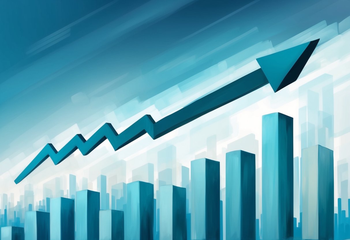 A graph showing a steady upward trend, representing financial growth and stability despite economic fluctuations