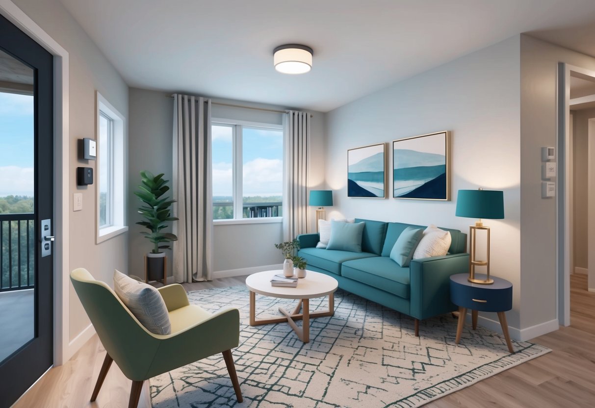 A cozy, modern short-term rental unit with automated features such as smart locks, thermostat, and lighting. A seamless and convenient experience for guests