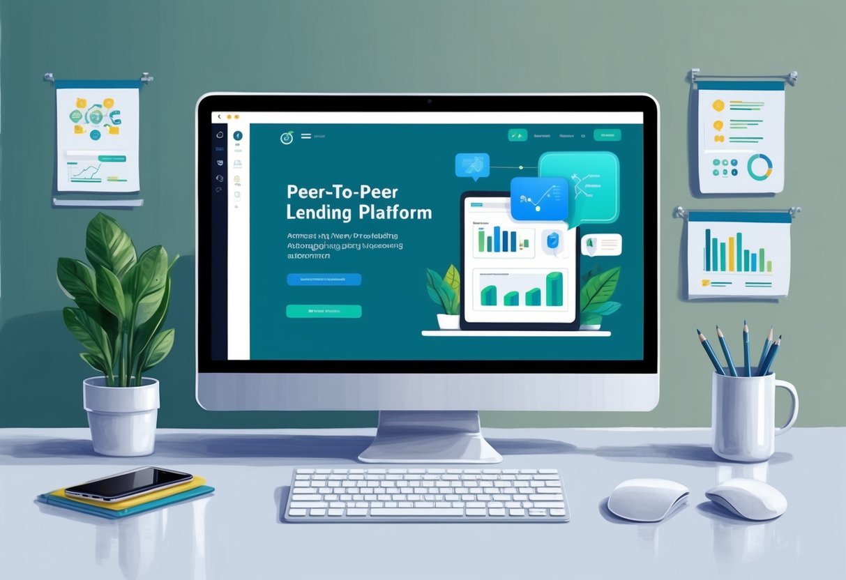 A computer screen displaying a peer-to-peer lending platform with investment options and automation features