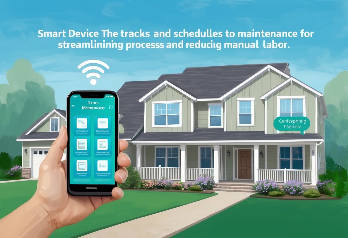 A smart device tracks and schedules maintenance for rental properties, streamlining the process and reducing manual labor