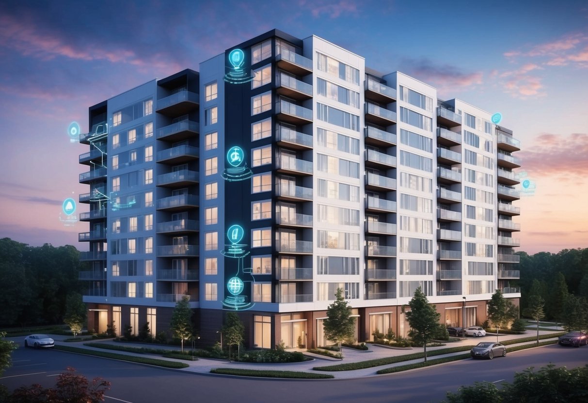 A modern rental property with automated maintenance systems and technology integrated throughout the building