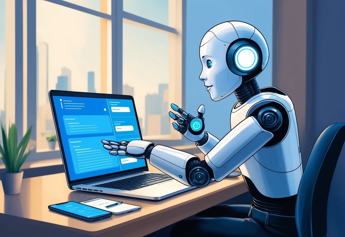 A chatbot engaging with potential customers on a website, capturing leads and managing inquiries for passive income businesses