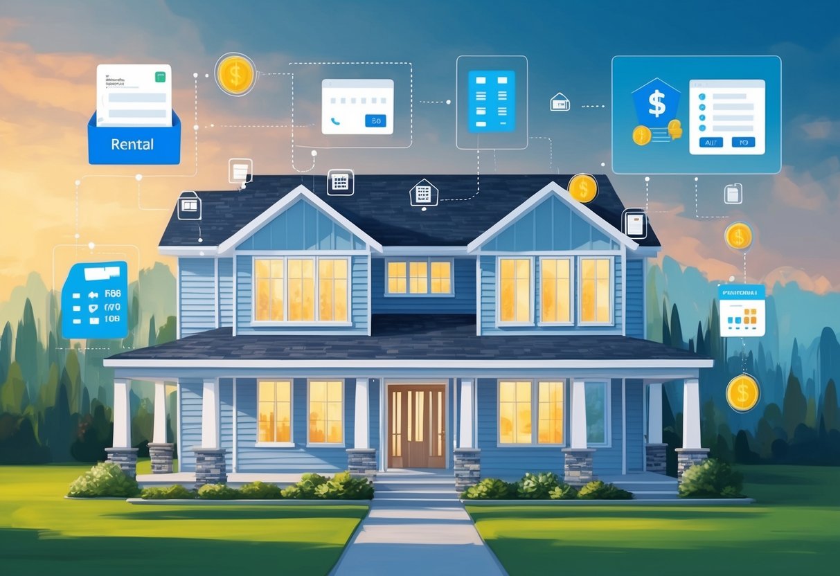 A modern rental property management system with automated payment collection methods