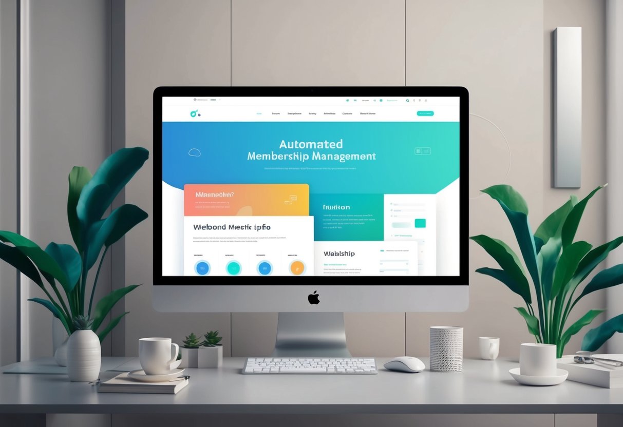 A sleek and modern website interface with intuitive navigation and automated membership management features
